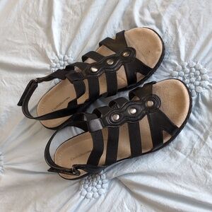 Croft & Barrow Etude Sandals, 8.5, Black, Memory Foam Padded Insoles